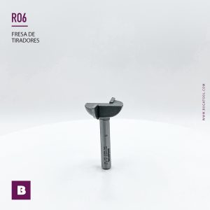Fresa de radio para tiradores Finger Grip con vástago S6 y 2 cuchillas para fresadora de mano