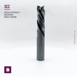 Fresa industrial de corte de 3 canales con diseño positivo y negativo S12 para fresadora de mano y CNC