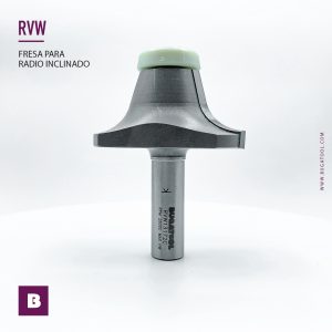 Fresa industrial de radio 12.7 mm para cantos de encimera de superficies sólidas con vástago S12