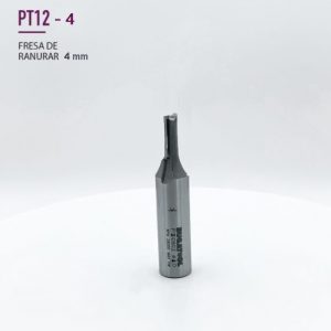 Fresa de ranurado recto con un diámetro de corte D4 mm y un mango S12