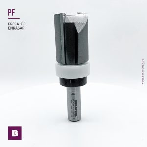Fresa de enrasar cantos de superficie solida con vástago S12 con rodamiento en parte superior