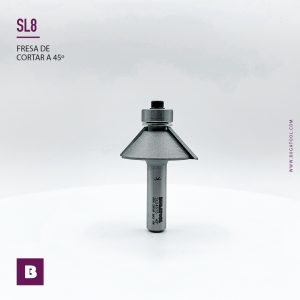 La Fresa de cortar a 45º con vástago S8 con 2 cuchillas