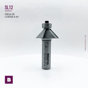 La Fresa de cortar a 45º con vástago S12 y 3 cuchillas para fresadora de mano