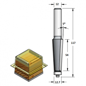 Fresa de modelista 2 cuchillas para fresadora de mano con vástago S12