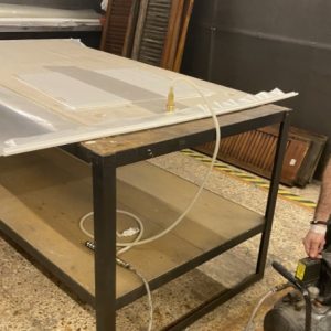 La bolsa de vacío para chapar y curvar madera 200x135 cm con sistema Venturi