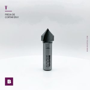 Fresa de carburo para ranurar en V de 2 cuchillas para fresadora de mano S12