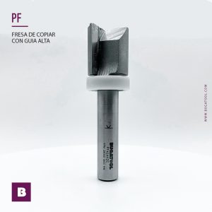 Fresa industrial para enrasar cantos de superficie solida con vástago S12 con rodamiento en parte superior