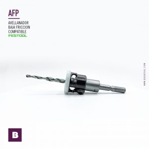 Avellanador de baja fricción con tope de profundidad compatible FESTOOL broca HSS de 5 mm