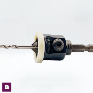 Avellanador de baja fricción con broca HSS de 3.2mm  y tope de profundidad-fresa de 9.5 mm