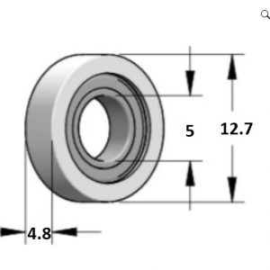 Rodamientos rectos de Delrin® Diametro 12.7 mm