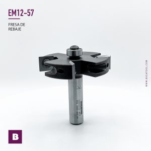 Fresa industrial de rebaje para cantos de encimera con vástago S12 con cuchillas intercambiables