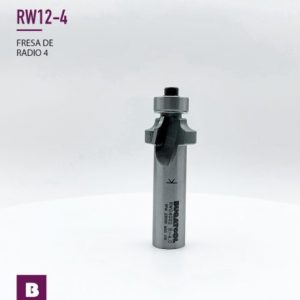 Fresa industrial de radio 4mm para redondear cantos de madera con 2 cuchillas con vástago S12