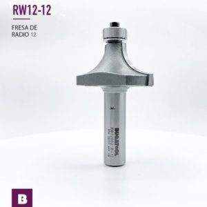 Fresas industrial de radio 12 mm para redondear cantos de madera con 2 cuchillas con vástago S12