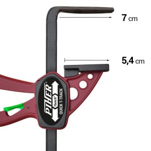 Sargento Rápido T-TRACK 22 cm de Piher para carril guia de FESTOOL o MAKITA
